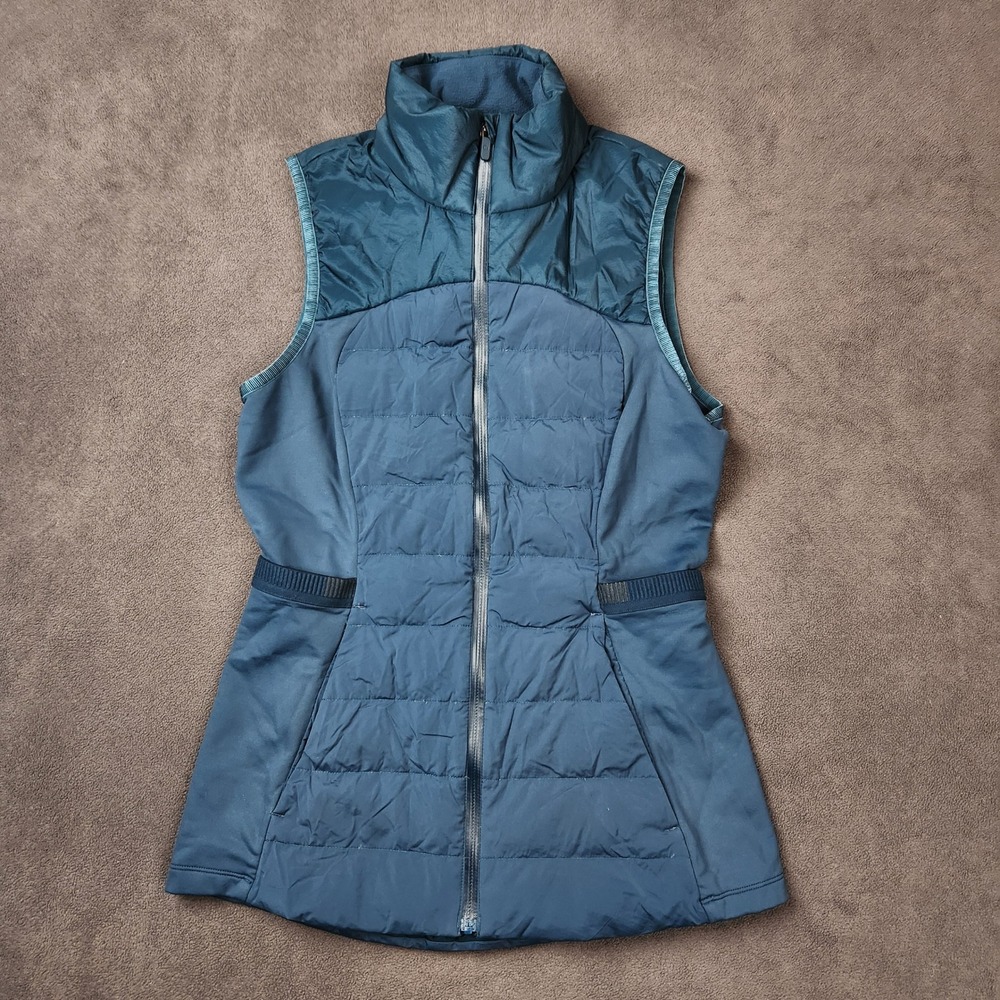 Lululemon Down For It All Vest Womens 4 Blue Water Resistant Windproof Stretch